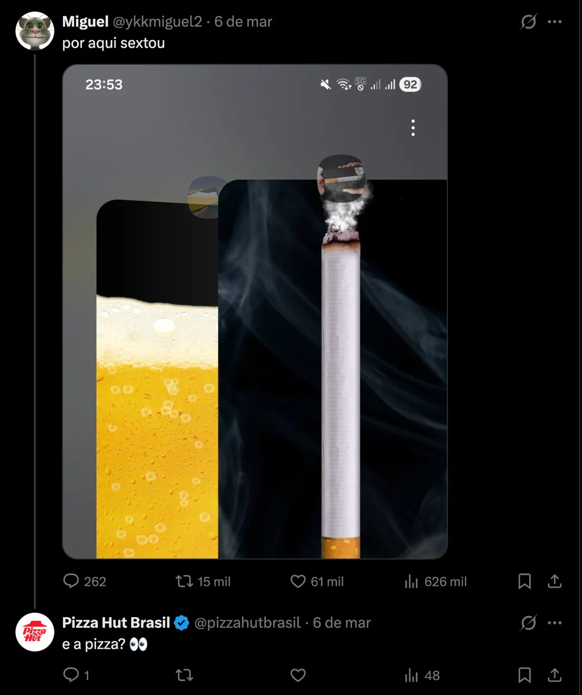 Pizza Hut twitter print