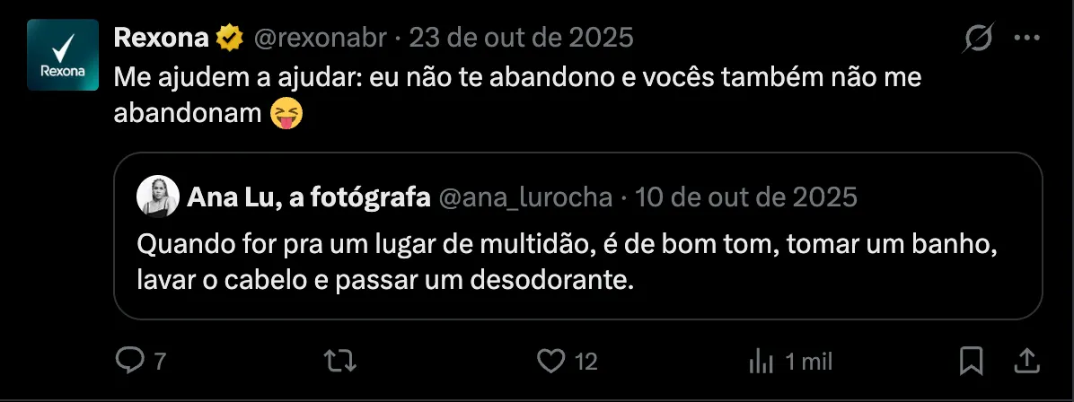 Rexona twitter print